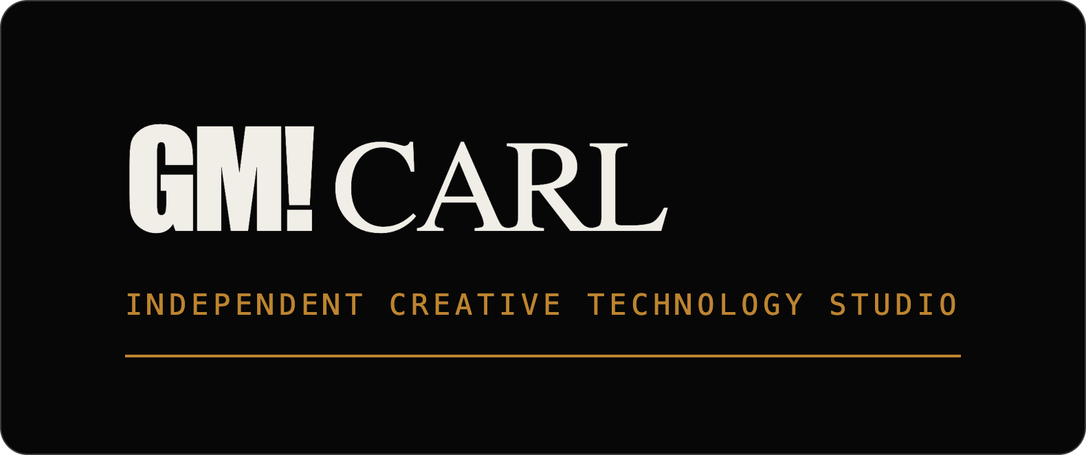 GM! Carl studio lockup