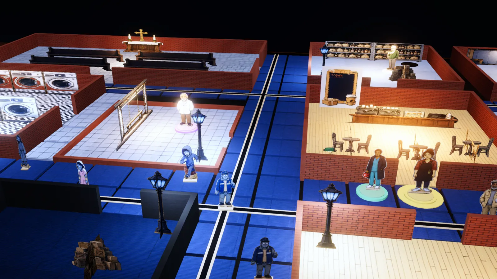 The block at night