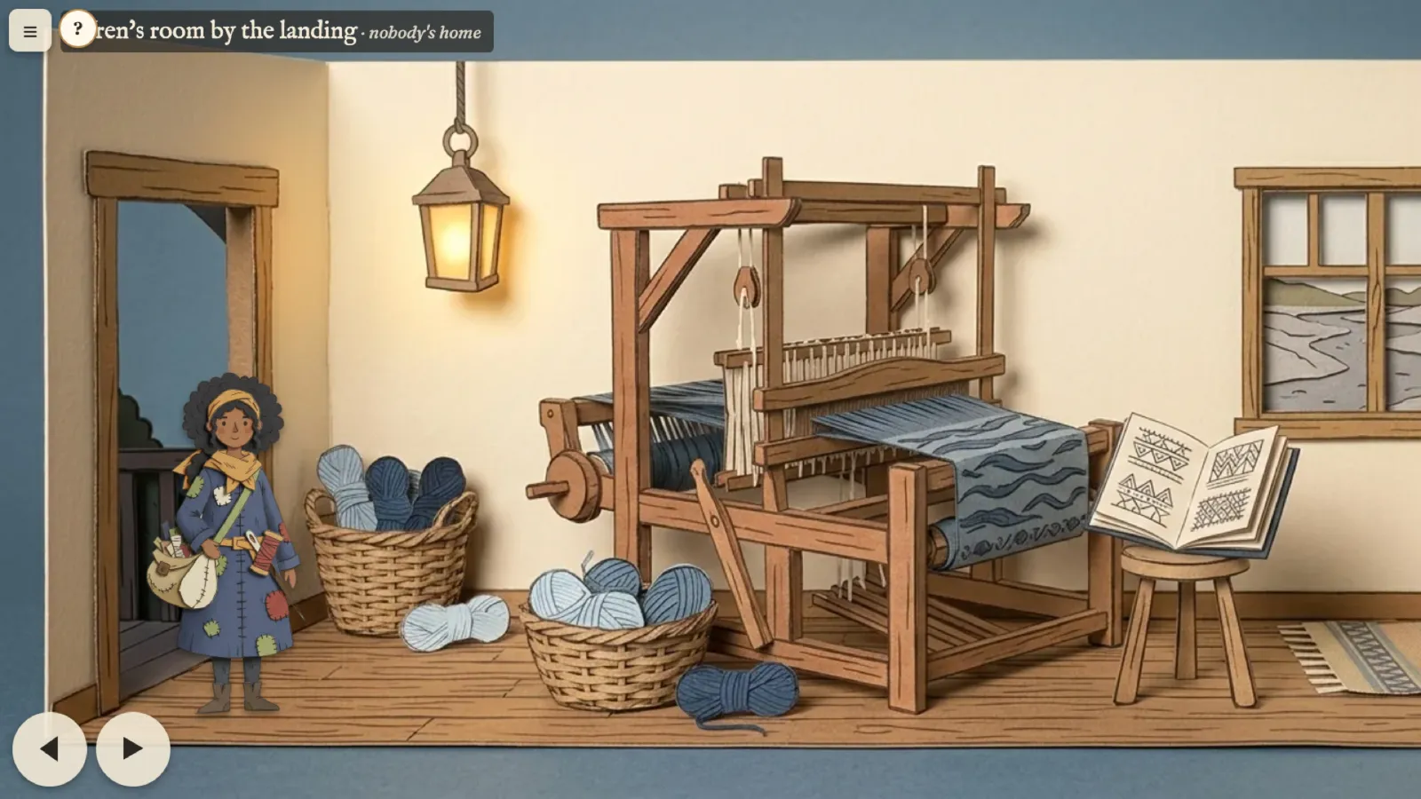 Inside the loom house