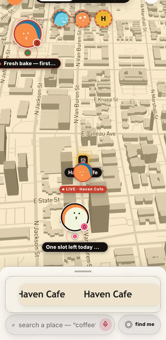 A live café spot on the map